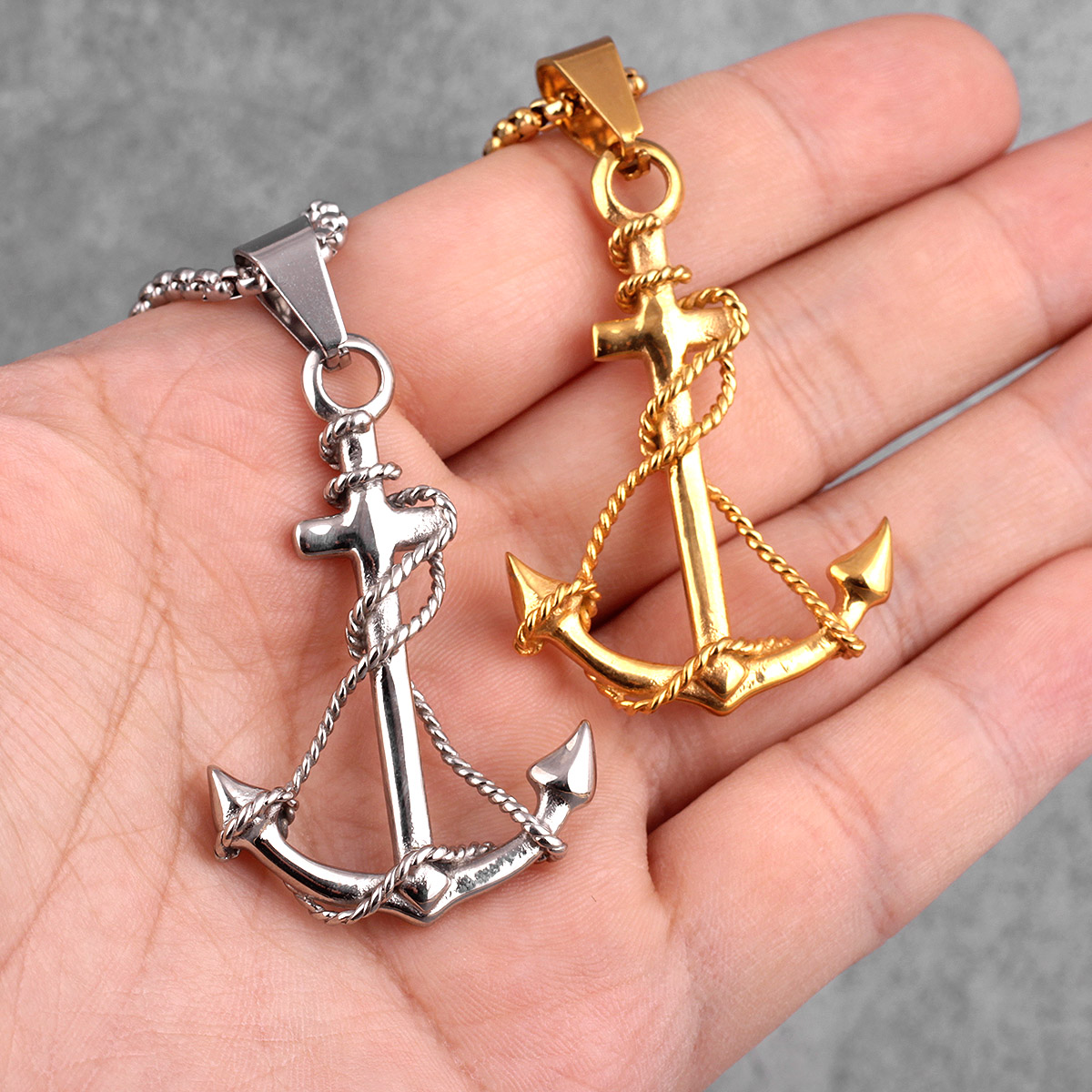 Golden Silver Color Anchor Men - Battle Rope Anchor review and price