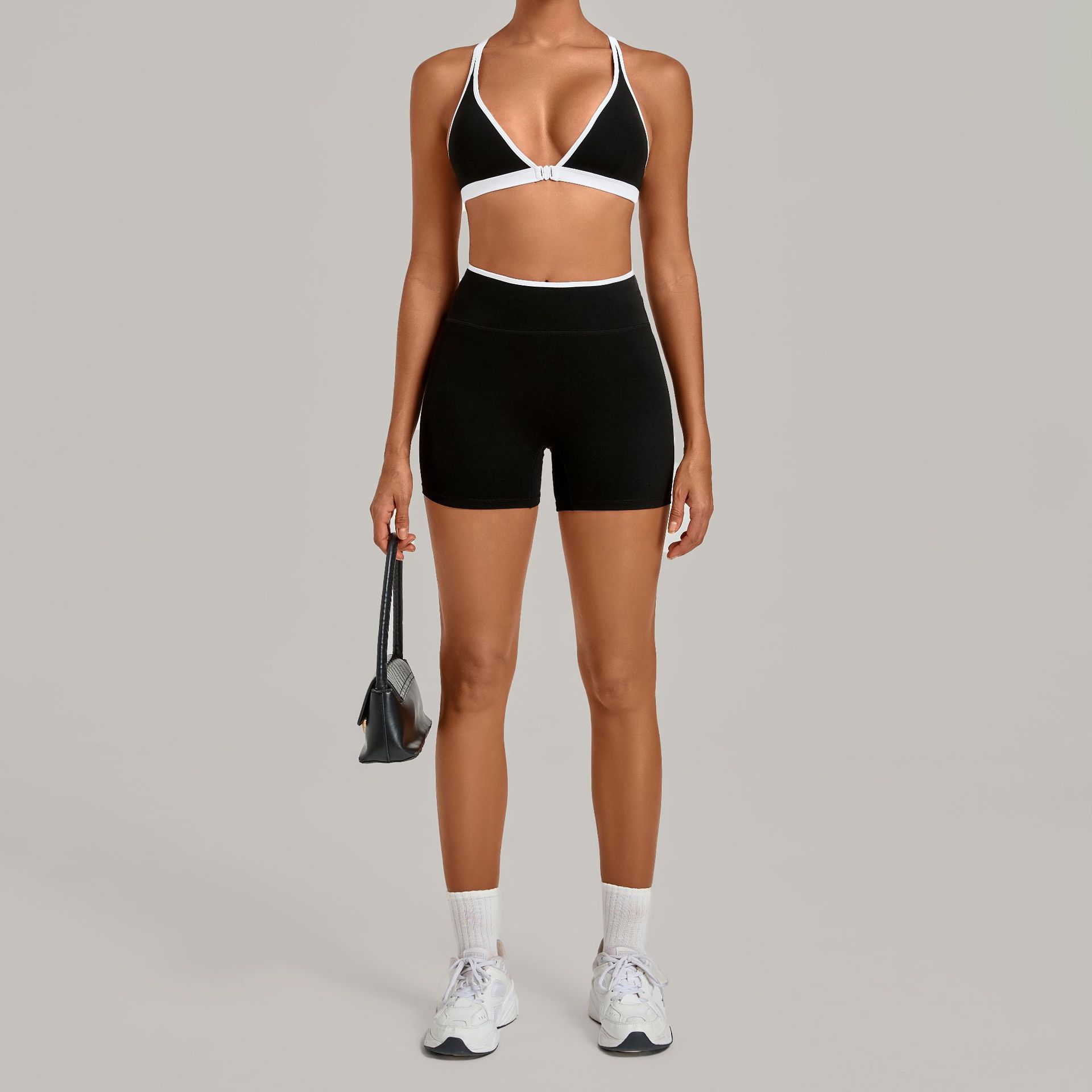 Women 2 Piece Yoga Set Deep V  - Crossfit Workout With Equipment review and price