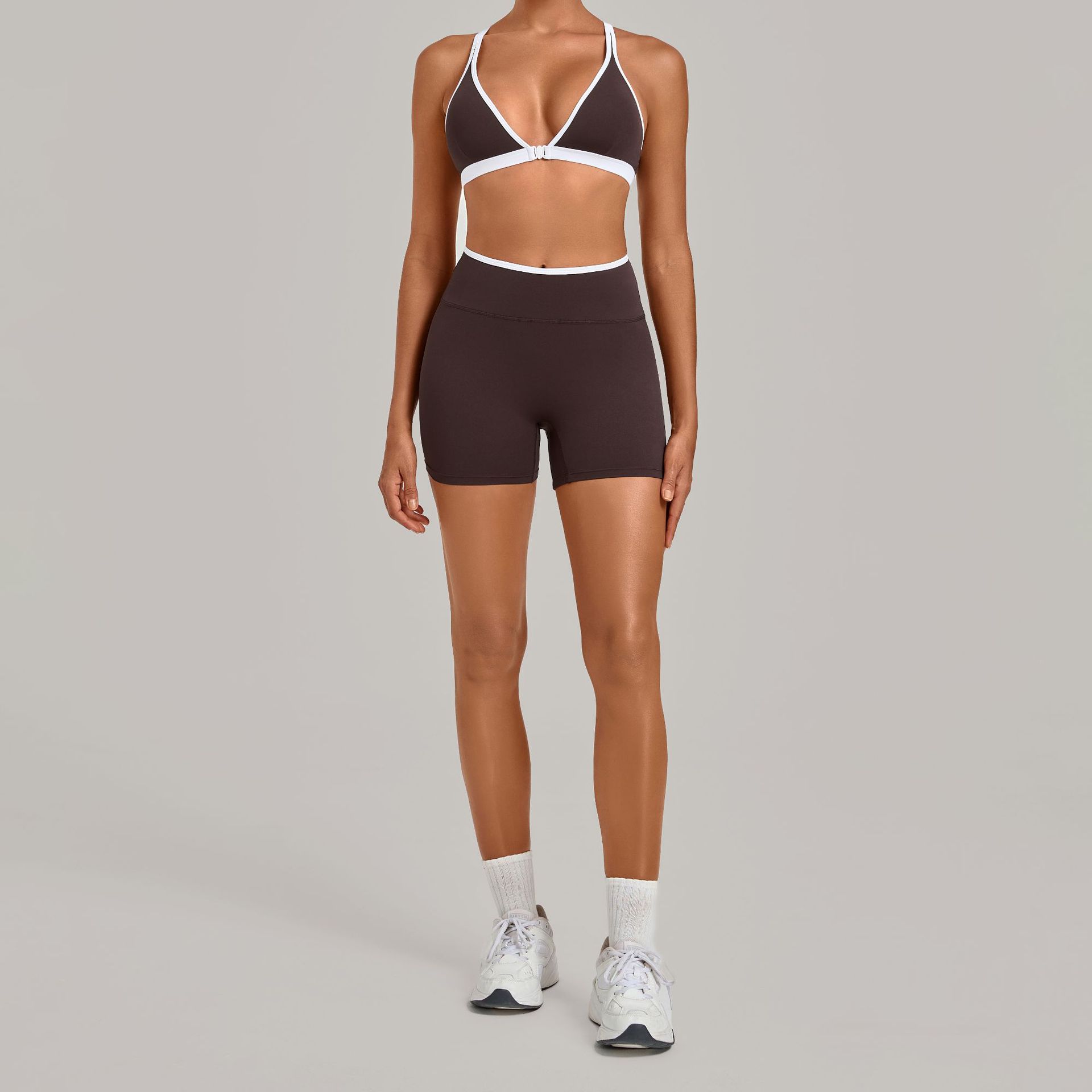 Women 2 Piece Yoga Set Deep V  - Crossfit Workout With Equipment review and price