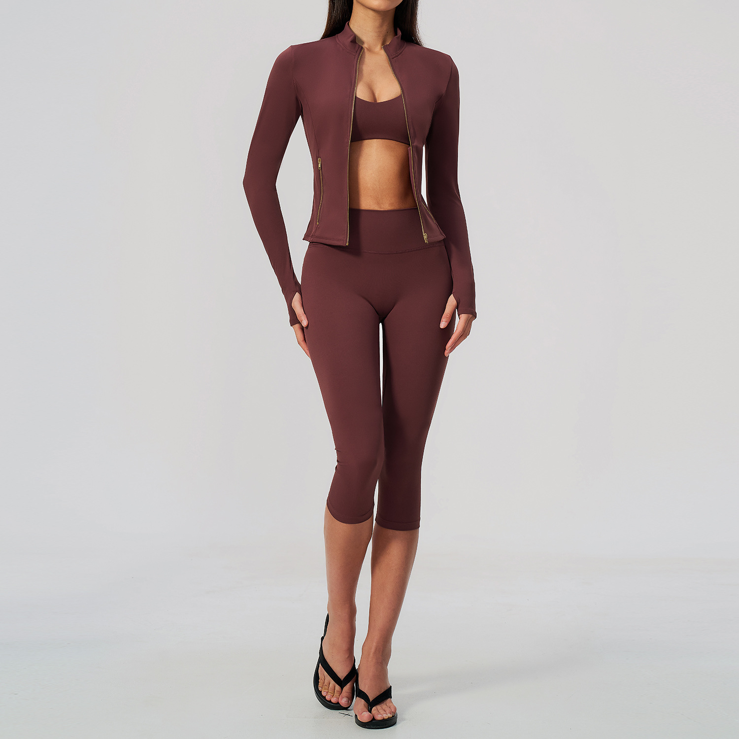 Women 2/3Pcs Yoga Set Zip Up T - Crossfit Workout With Equipment review and price